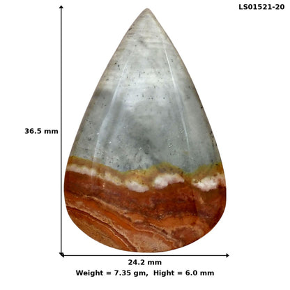 Polygram Jasper 36.5x24.2x6 mm Pear Gemstone LS01521-20