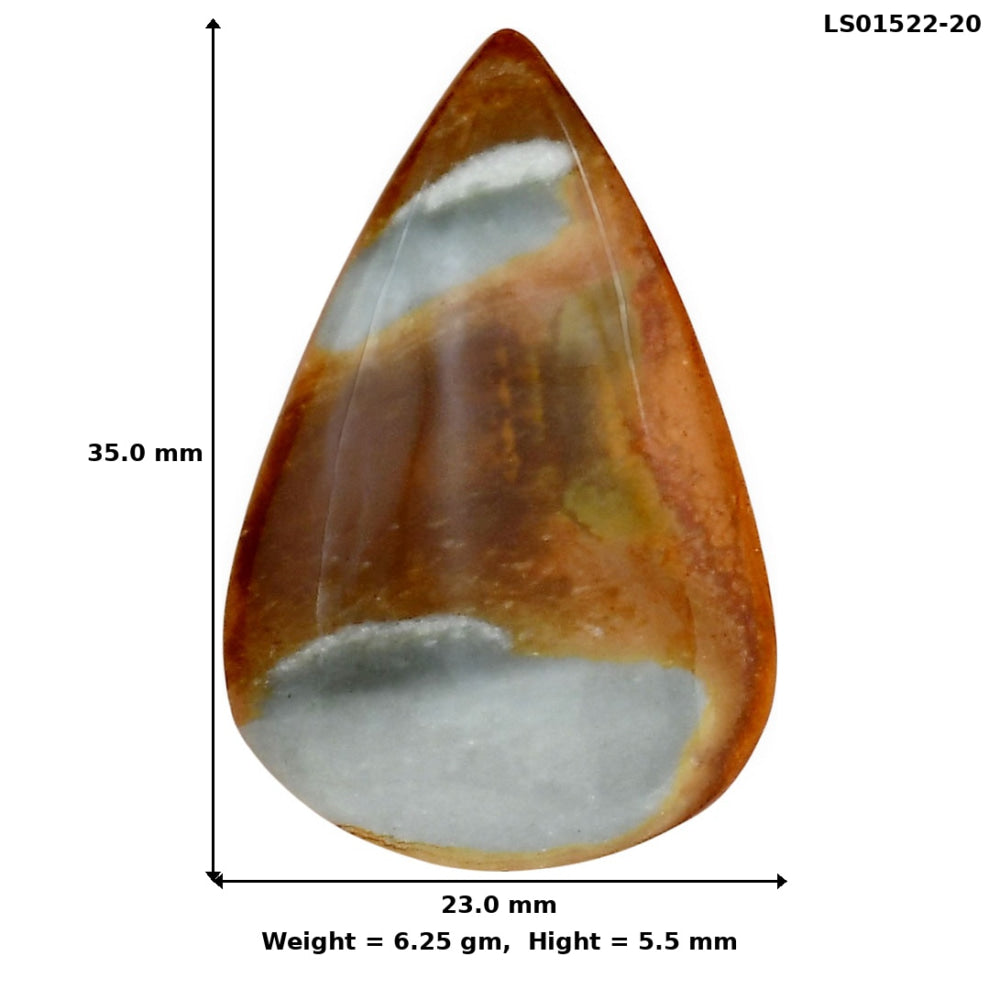 Polygram Jasper 35x23x5.5 mm Pear Gemstone LS01522-20