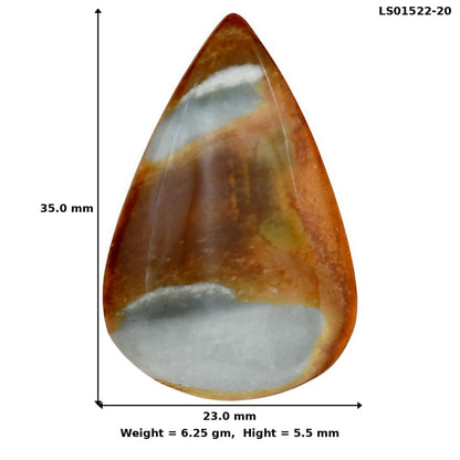 Polygram Jasper 35x23x5.5 mm Pear Gemstone LS01522-20