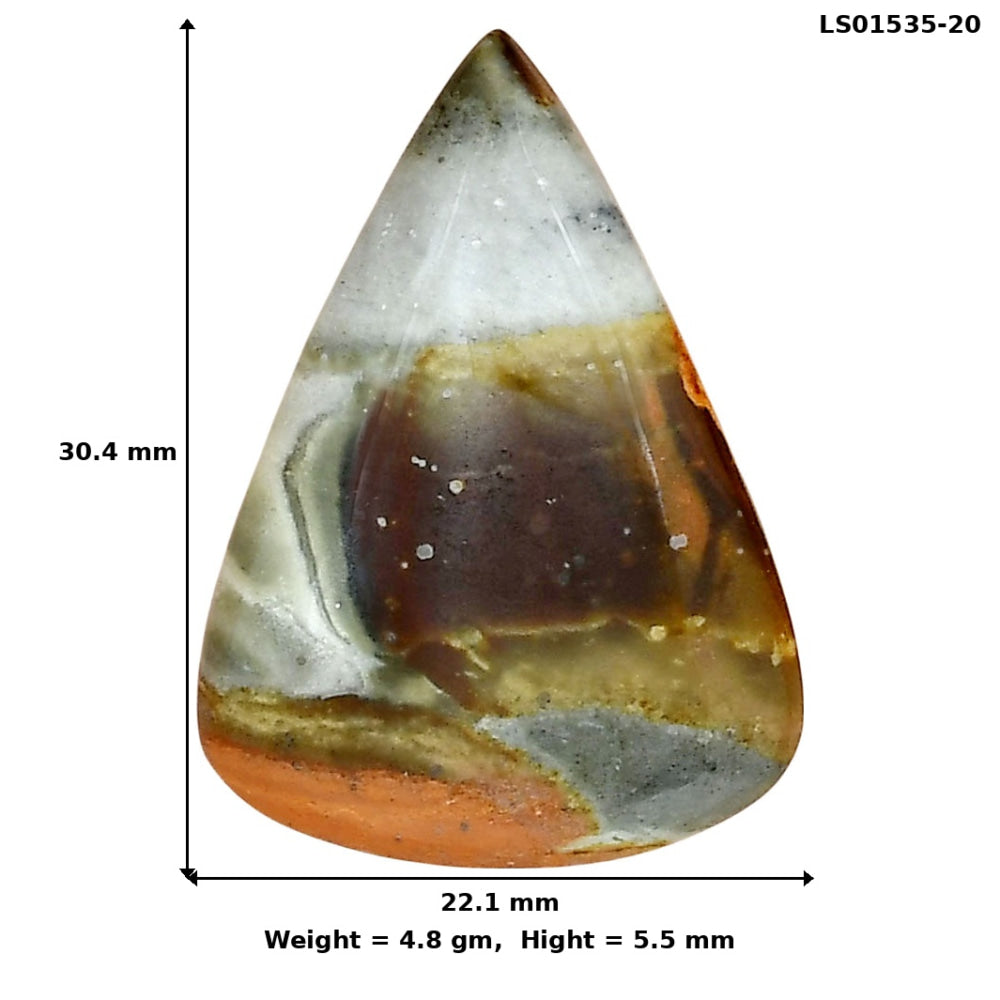 Polygram Jasper 30.4x22.1x5.5 mm Pear Gemstone LS01535-20