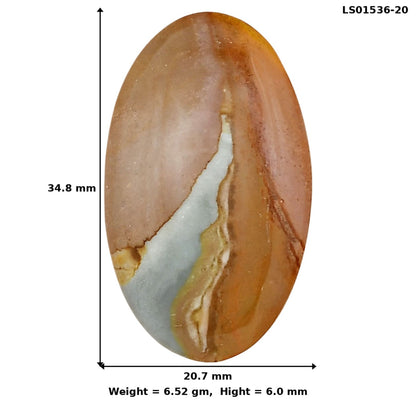 Polygram Jasper 34.8x20.7x6 mm Oval Gemstone LS01536-20