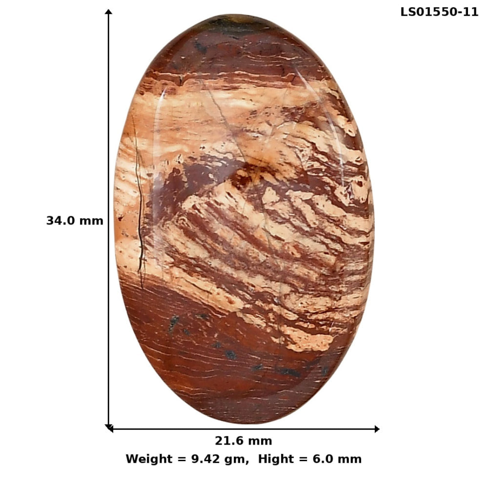 Snake Skin Jasper 34x21.6x6 mm Oval Gemstone LS01550-11