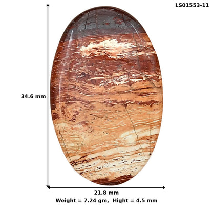Snake Skin Jasper 34.6x21.8x4.5 mm Oval Gemstone LS01553-11