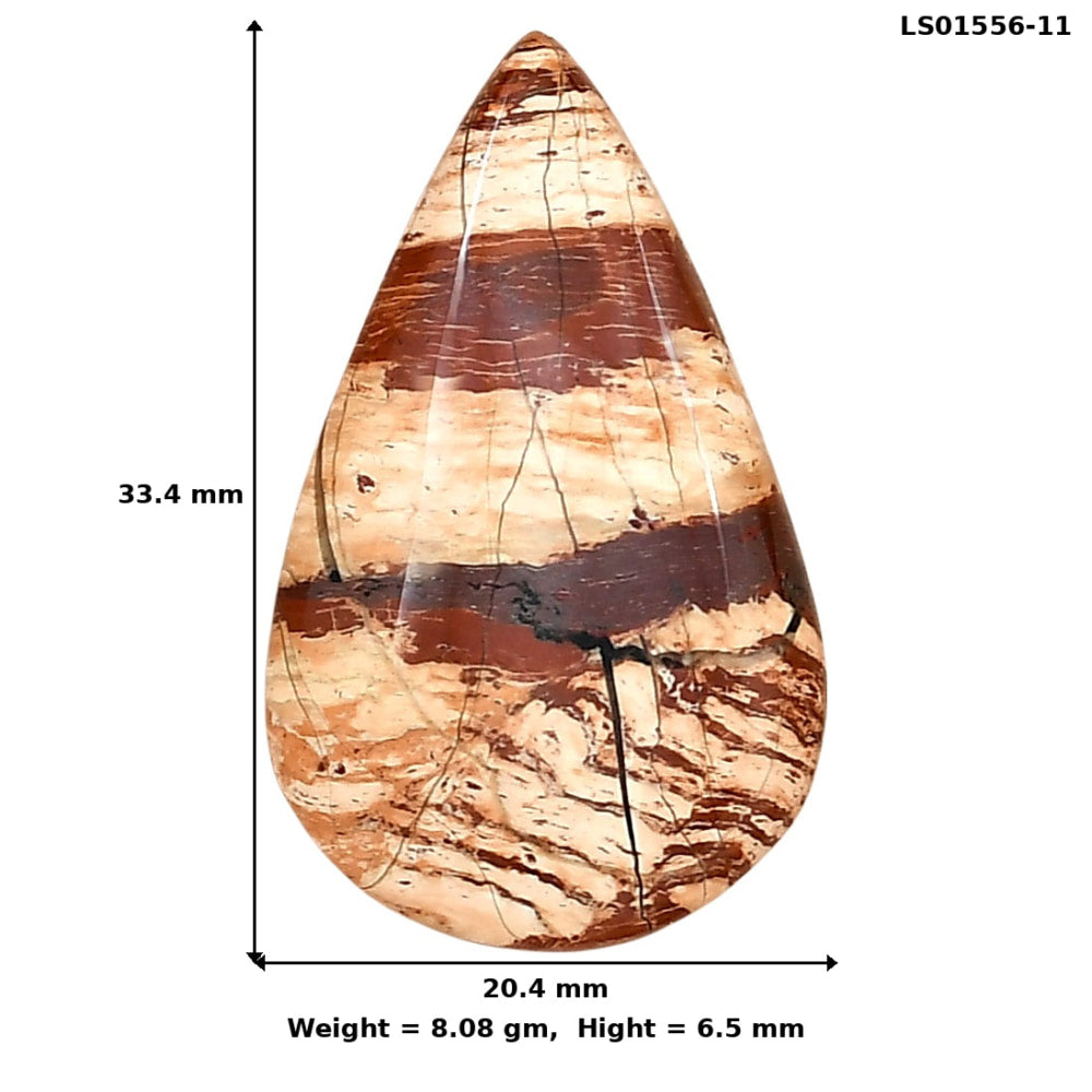 Snake Skin Jasper 33.4x20.4x6.5 mm Pear Gemstone LS01556-11