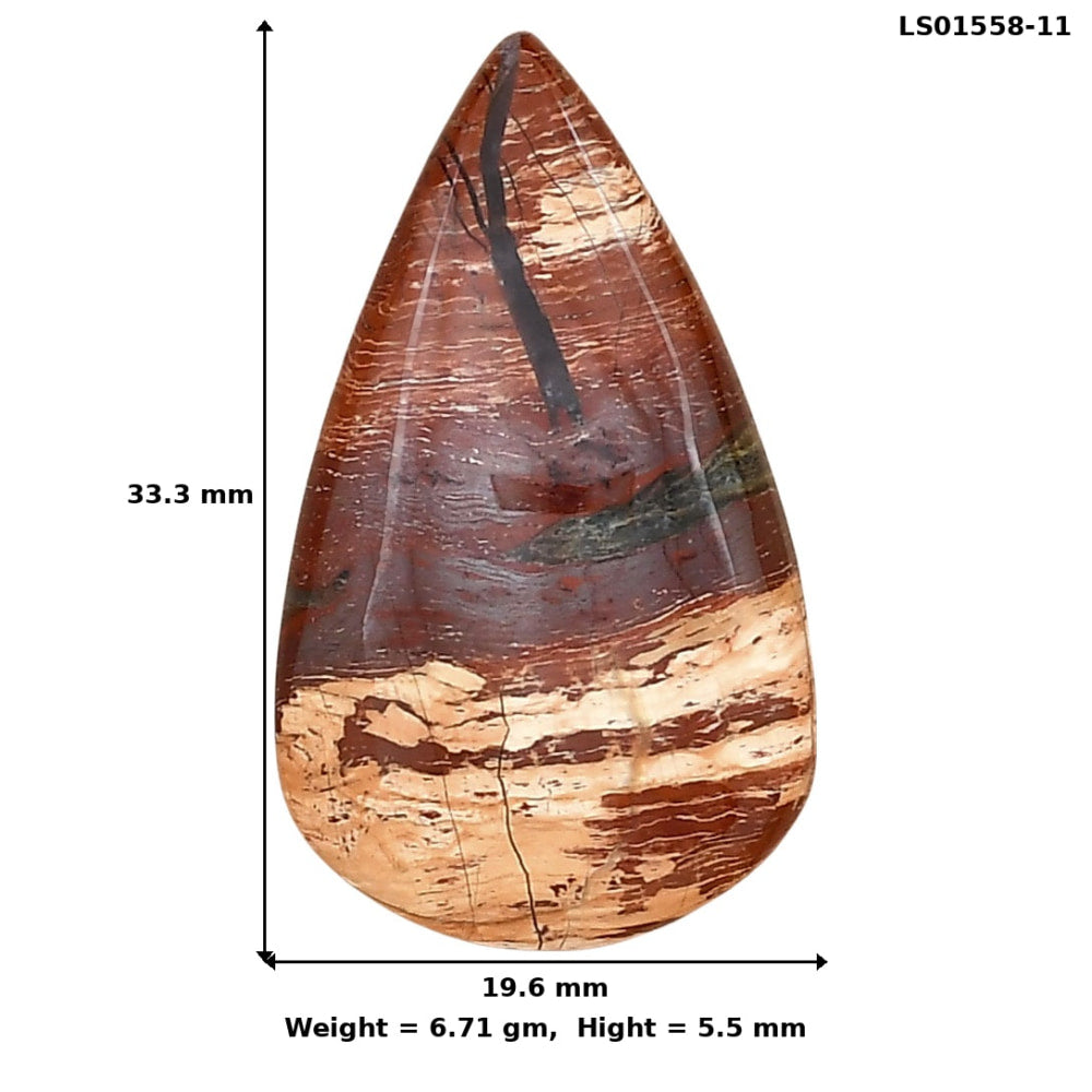 Snake Skin Jasper 33.3x19.6x5.5 mm Pear Gemstone LS01558-11