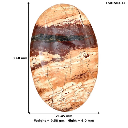 Snake Skin Jasper 33.8x21.45x6 mm Oval Gemstone LS01563-11