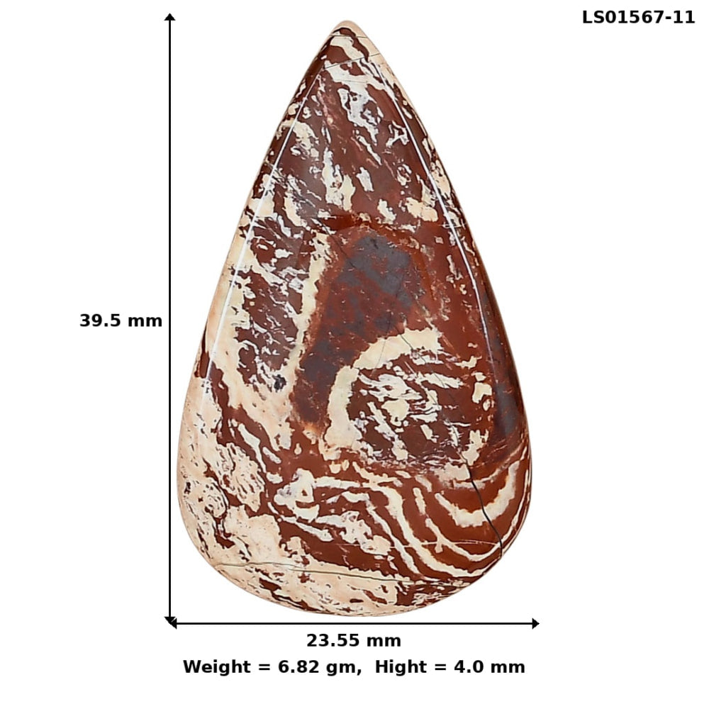 Snake Skin Jasper 39.5x23.55x4 mm Pear Gemstone LS01567-11