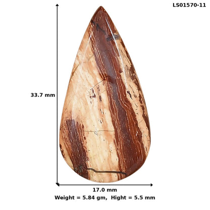 Snake Skin Jasper 33.7x17x5.5 mm Pear Gemstone LS01570-11