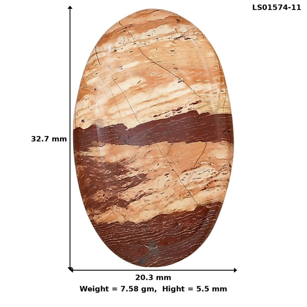 Snake Skin Jasper 32.7x20.3x5.5 mm Oval Gemstone LS01574-11