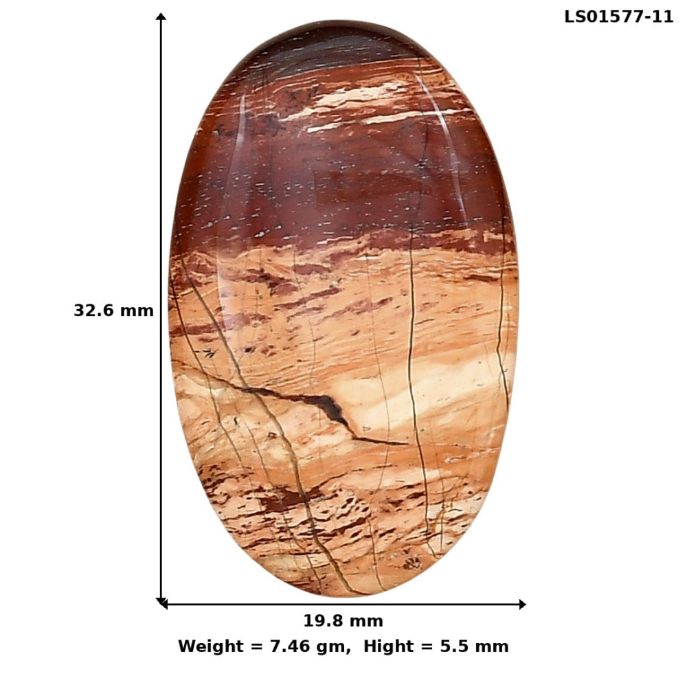Snake Skin Jasper 32.6x19.8x5.5 mm Oval Gemstone LS01577-11