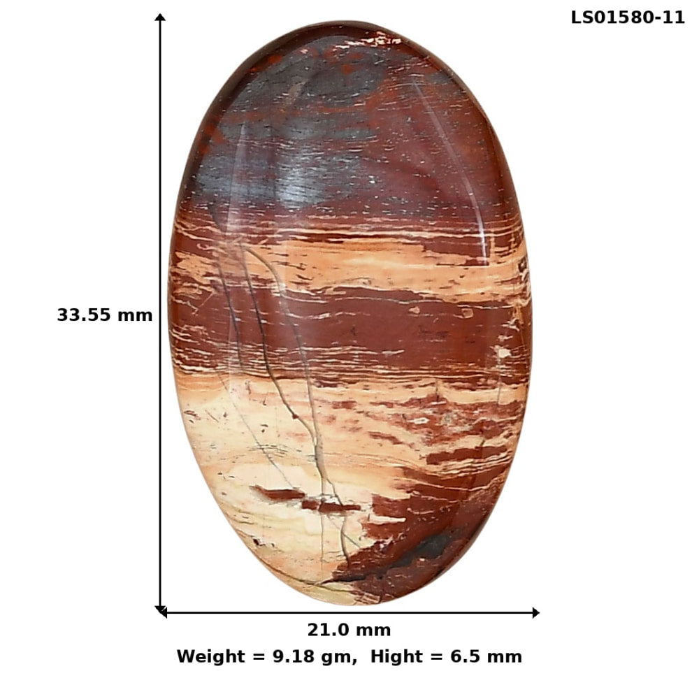 Snake Skin Jasper 33.55x21x6.5 mm Oval Gemstone LS01580-11