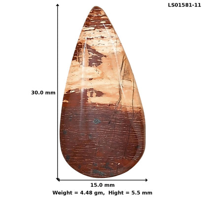 Snake Skin Jasper 30x15x5.5 mm Pear Gemstone LS01581-11