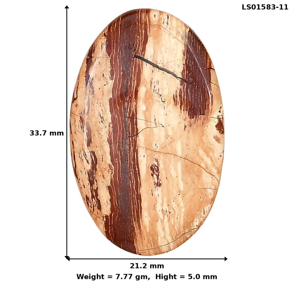 Snake Skin Jasper 33.7x21.2x5 mm Oval Gemstone LS01583-11