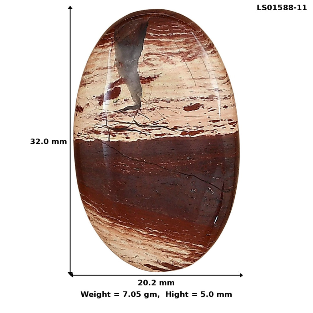 Snake Skin Jasper 32x20.2x5 mm Oval Gemstone LS01588-11