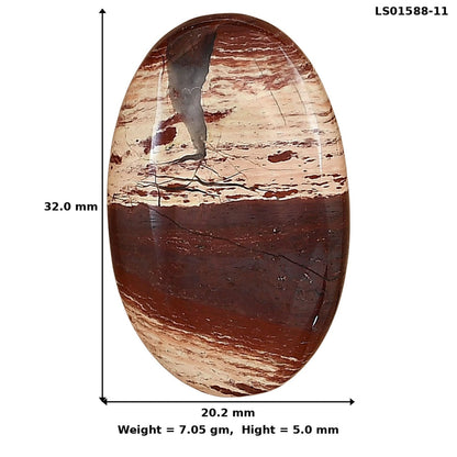 Snake Skin Jasper 32x20.2x5 mm Oval Gemstone LS01588-11