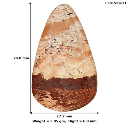 Snake Skin Jasper 29x17.7x6 mm Pear Gemstone LS01589-11
