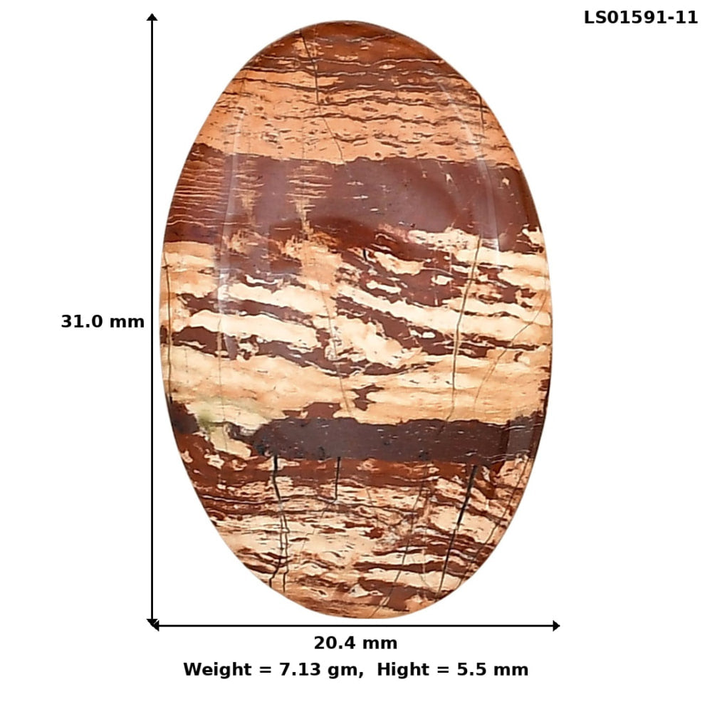Snake Skin Jasper 31x20.4x5.5 mm Oval Gemstone LS01591-11