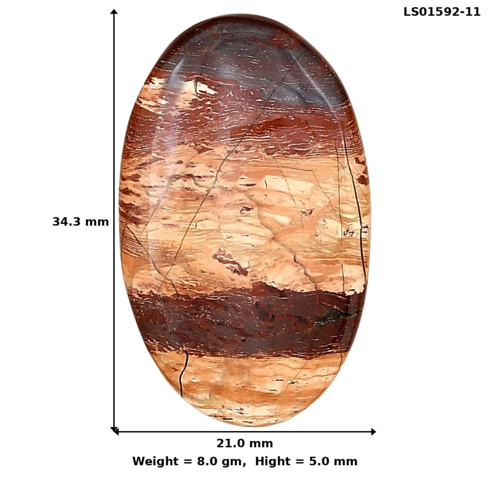 Snake Skin Jasper 34.3x21x5 mm Oval Gemstone LS01592-11