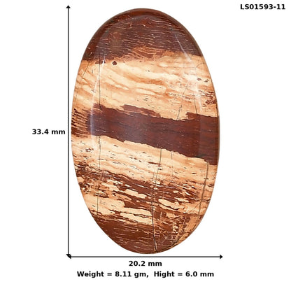 Snake Skin Jasper 33.4x20.2x6 mm Oval Gemstone LS01593-11