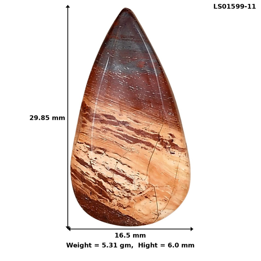 Snake Skin Jasper 29.85x16.5x6 mm Pear Gemstone LS01599-11