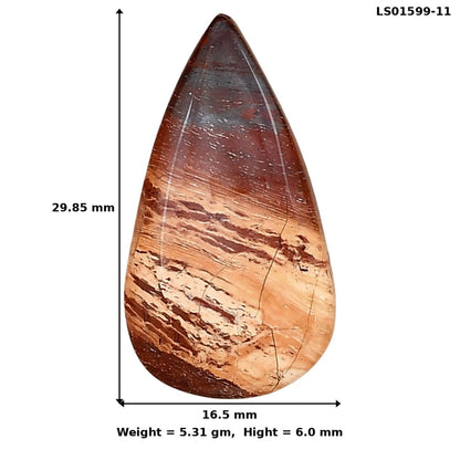 Snake Skin Jasper 29.85x16.5x6 mm Pear Gemstone LS01599-11