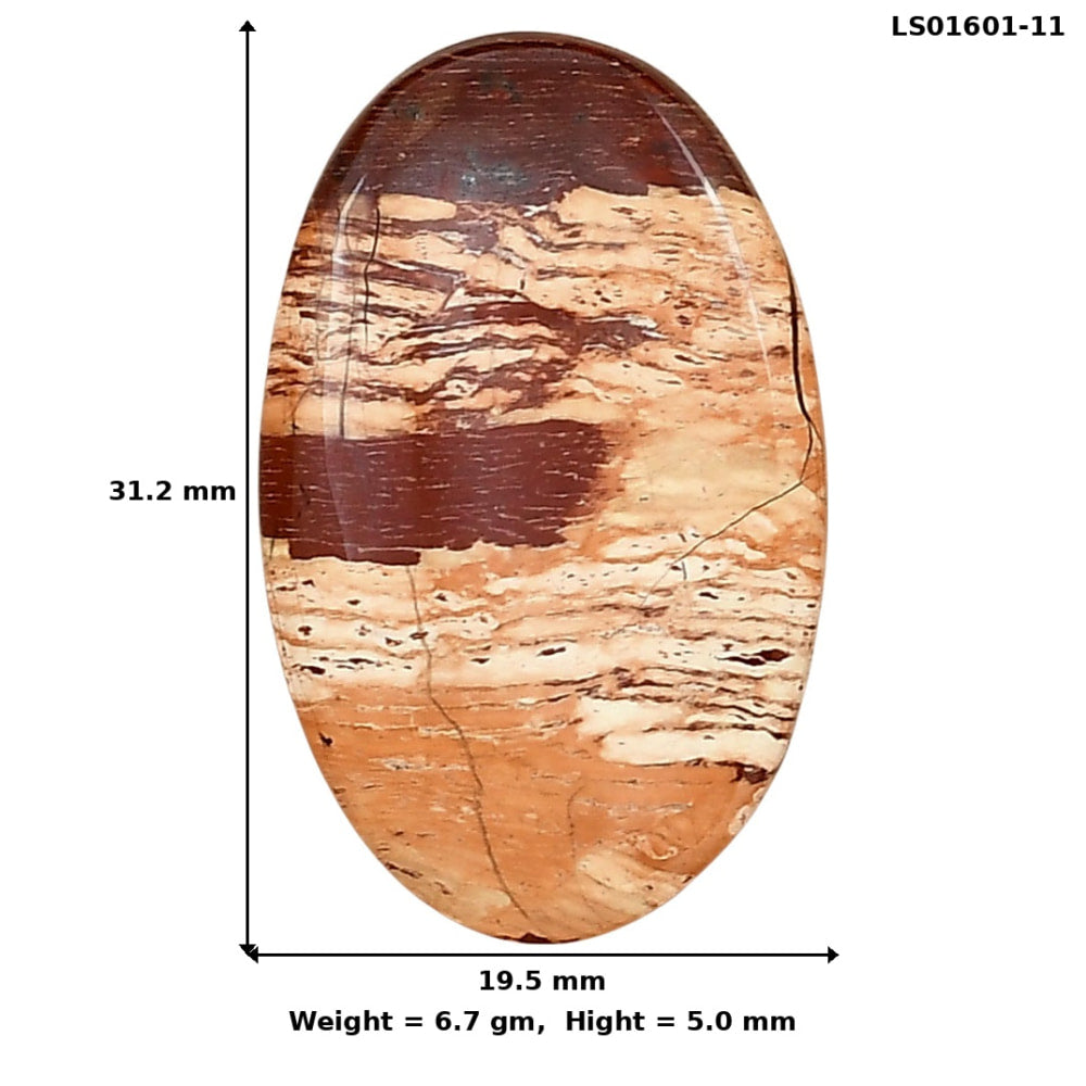 Snake Skin Jasper 31.2x19.5x5 mm Oval Gemstone LS01601-11