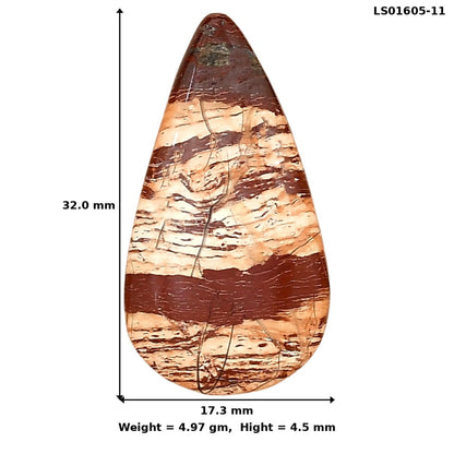 Snake Skin Jasper 32x17.3x4.5 mm Pear Gemstone LS01605-11