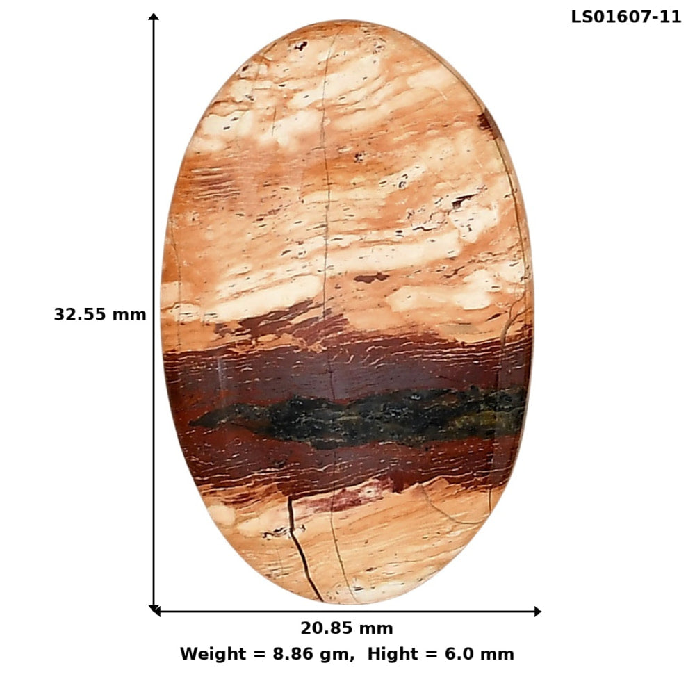 Snake Skin Jasper 32.55x20.85x6 mm Oval Gemstone LS01607-11
