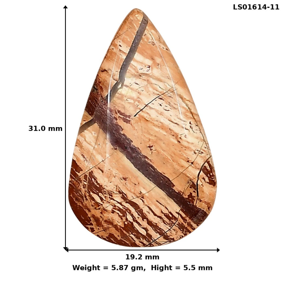 Snake Skin Jasper 31x19.2x5.5 mm Pear Gemstone LS01614-11