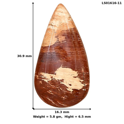 Snake Skin Jasper 30.9x16.3x6.5 mm Pear Gemstone LS01616-11