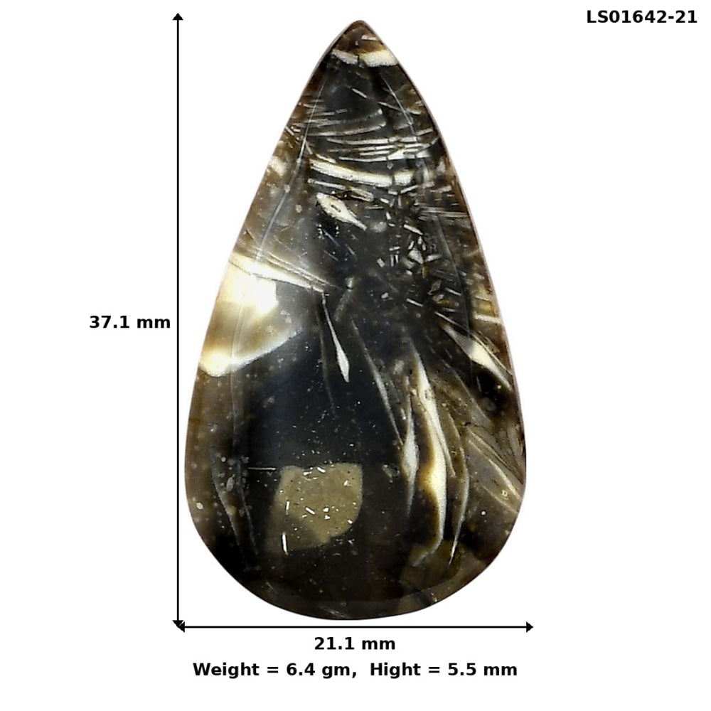 Bat Cave Jasper 37.1x21.1x5.5 mm Pear Gemstone LS01642-21