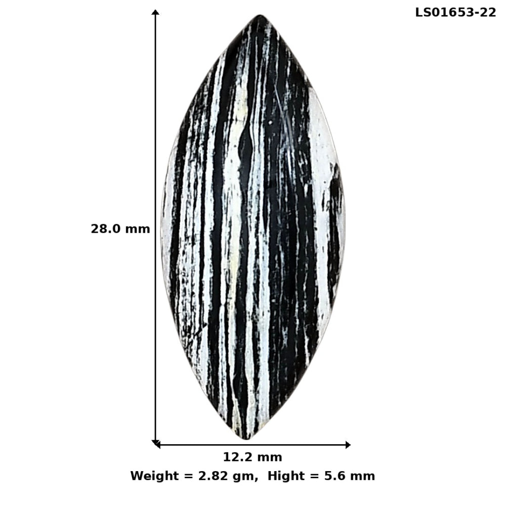 Silver Leaf Obsidian 28x12.2x5.6 mm Marquise Gemstone LS01653-22