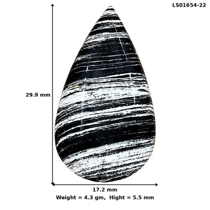 Silver Leaf Obsidian 29.9x17.2x5.5 mm Pear Gemstone LS01654-22