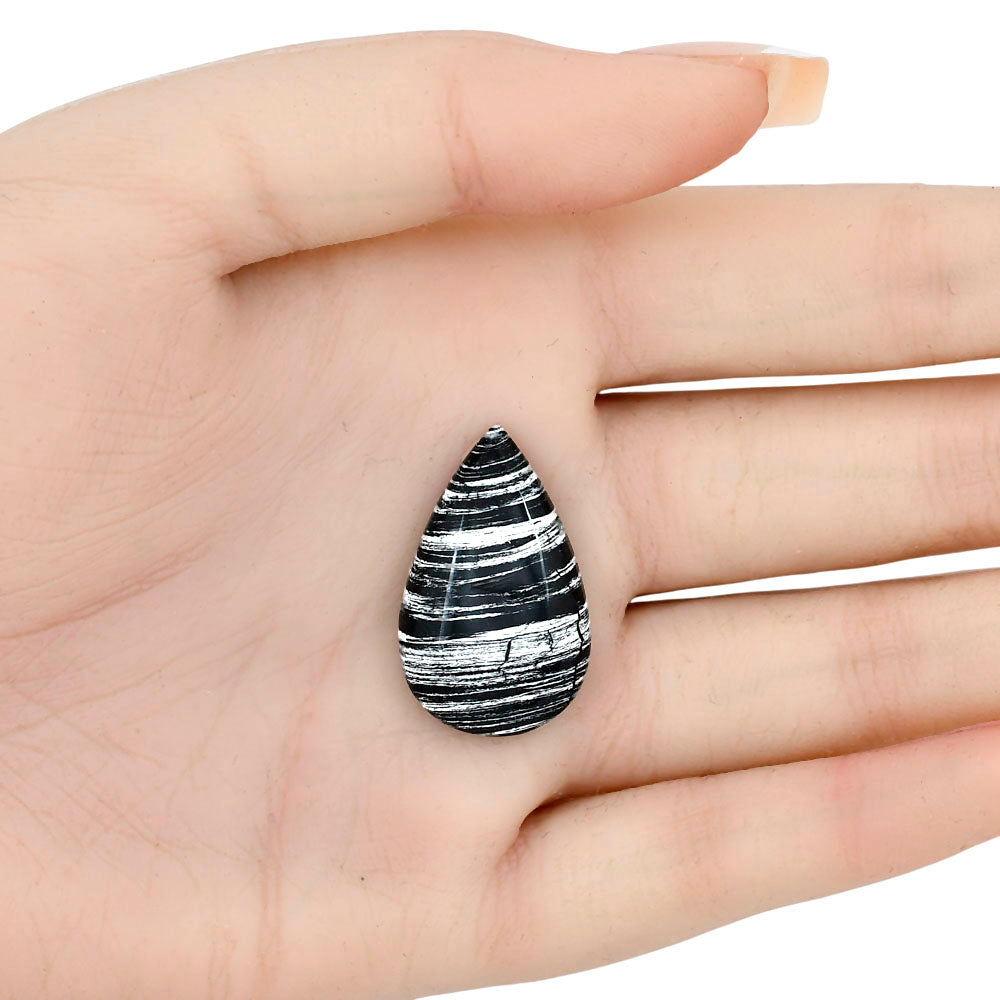 Silver Leaf Obsidian 28.68x17.8x5.3 mm Pear Gemstone LS01658-22