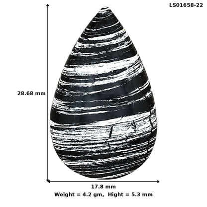 Silver Leaf Obsidian 28.68x17.8x5.3 mm Pear Gemstone LS01658-22