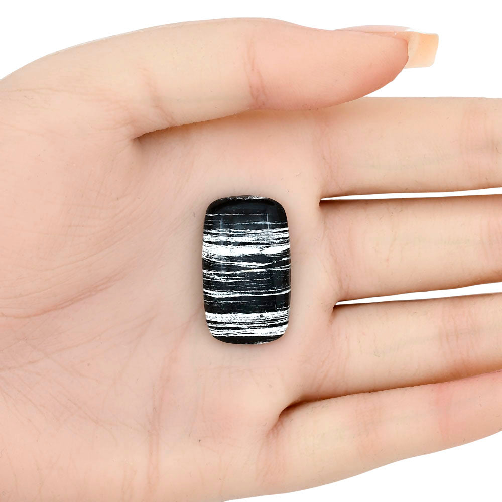 Silver Leaf Obsidian 27.5x6.5x5.9 mm Baguette Gemstone LS01659-22