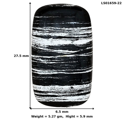 Silver Leaf Obsidian 27.5x6.5x5.9 mm Baguette Gemstone LS01659-22
