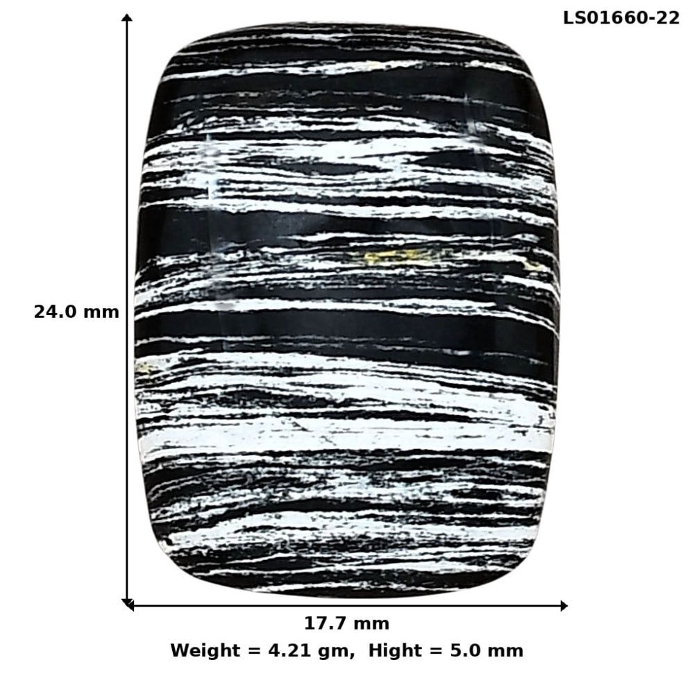 Silver Leaf Obsidian 24x17.7x5 mm Baguette Gemstone LS01660-22