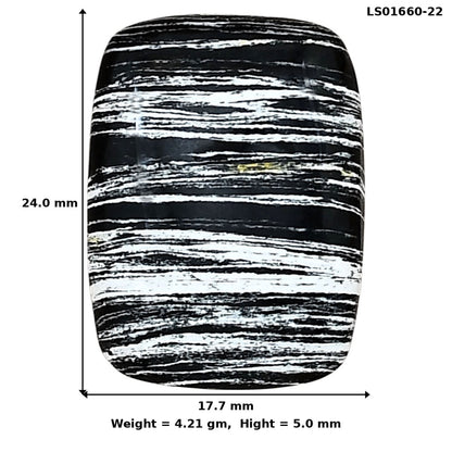 Silver Leaf Obsidian 24x17.7x5 mm Baguette Gemstone LS01660-22