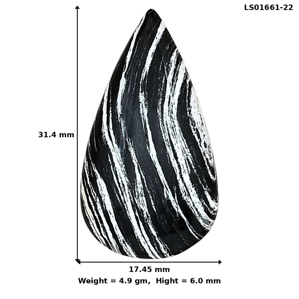 Silver Leaf Obsidian 31.4x17.45x6 mm Pear Gemstone LS01661-22