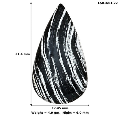 Silver Leaf Obsidian 31.4x17.45x6 mm Pear Gemstone LS01661-22