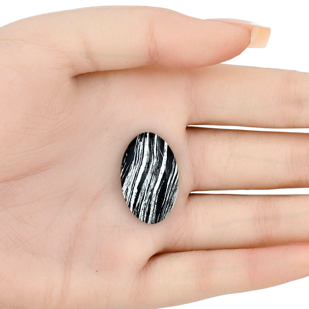 Silver Leaf Obsidian 26.74x16.9x5.1 mm Oval Gemstone LS01662-22