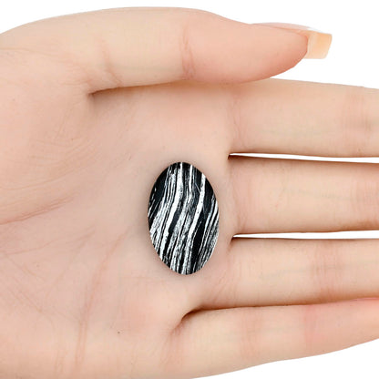 Silver Leaf Obsidian 26.74x16.9x5.1 mm Oval Gemstone LS01662-22