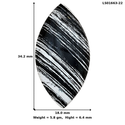 Silver Leaf Obsidian 34.2x18x6.4 mm Marquise Gemstone LS01663-22