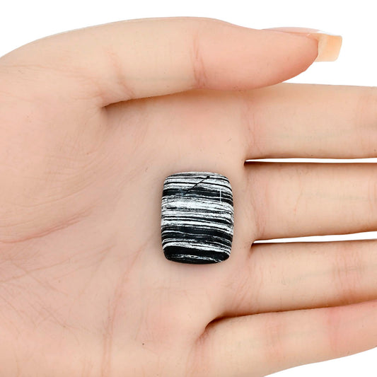 Silver Leaf Obsidian 22x17.3x5.4 mm Baguette Gemstone LS01664-22