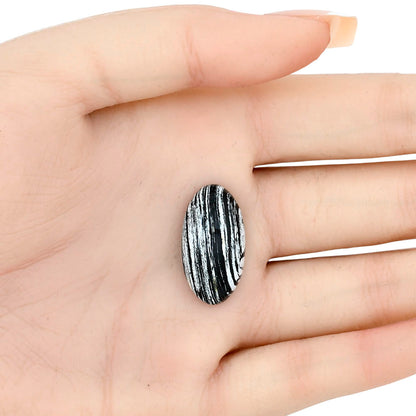 Silver Leaf Obsidian 24.7x13.3x6.7 mm Oval Gemstone LS01665-22