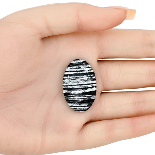 Silver Leaf Obsidian 31.9x20x5.5 mm Oval Gemstone LS01666-22