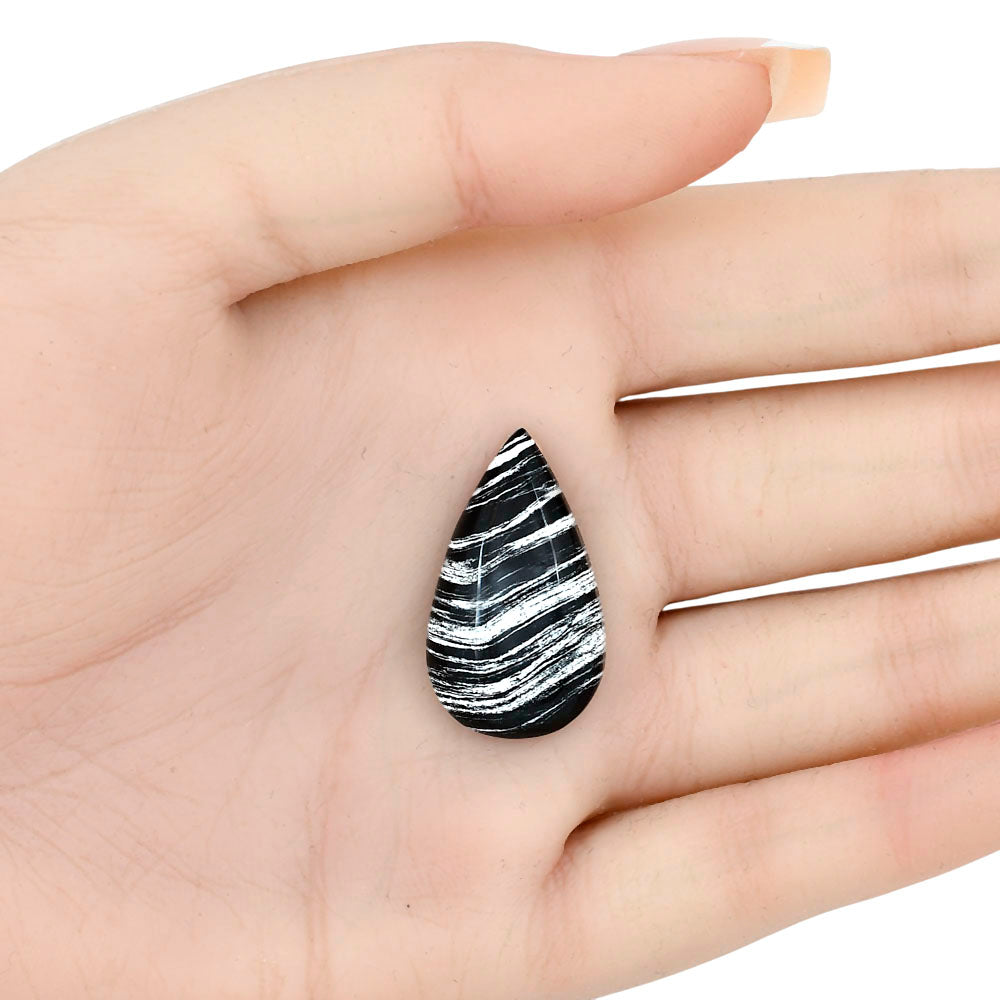 Silver Leaf Obsidian 28.3x16.6x6 mm Pear Gemstone LS01667-22