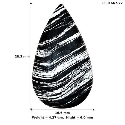 Silver Leaf Obsidian 28.3x16.6x6 mm Pear Gemstone LS01667-22