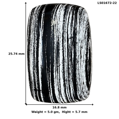 Silver Leaf Obsidian 25.74x16.8x5.7 mm Baguette Gemstone LS01672-22